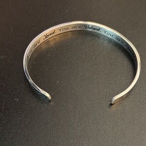 Silver Inspirational Cuff Bracelet